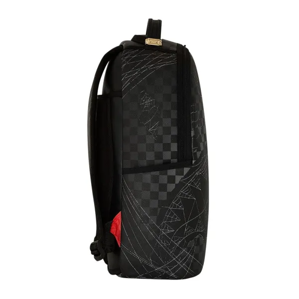 Mochila Sprayground Spider Web negra foto de lado