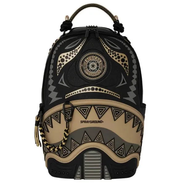 Mochila Sprayground AI Wonderland Gold and Black