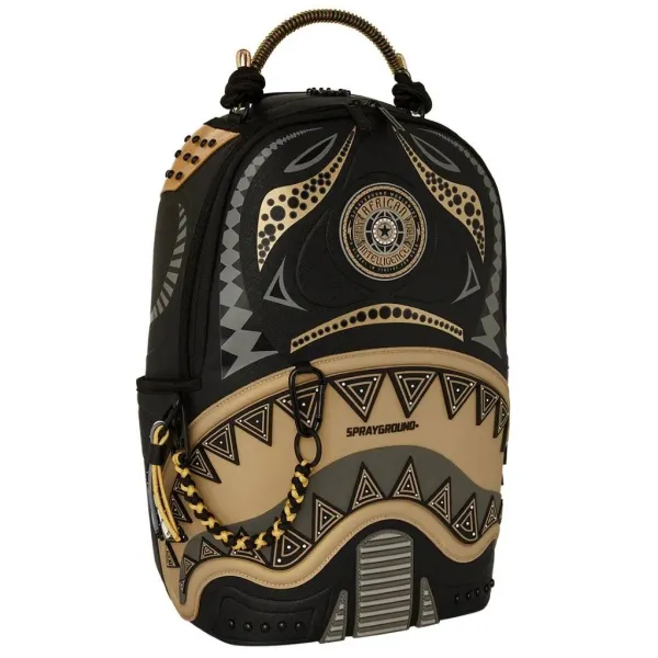 Mochila Sprayground AI Wonderland Gold and Black