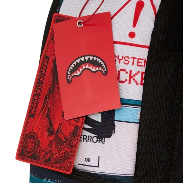 Sprayground Hacked Shark mochila foto etiqueta