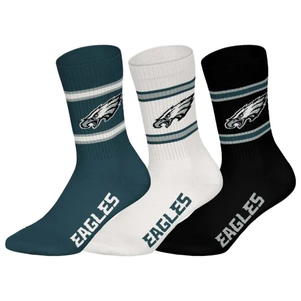 Calcetines Philadelphia Eagles NFL Pack 3 Colores Oficiales