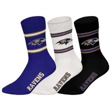 Calcetines Baltimore Ravens NFL Pack 3 Colores Oficiales