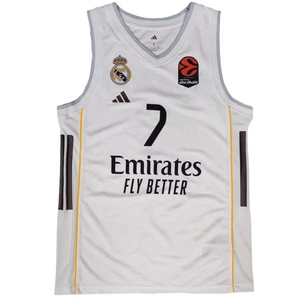 Camiseta Facundo Campazzo Real Madrid Emirates blanca junior frontal