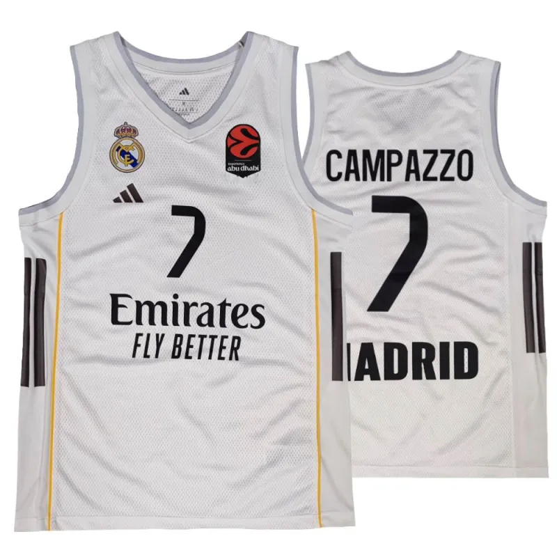 Camiseta Facundo Campazzo Real Madrid Emirates blanca junior