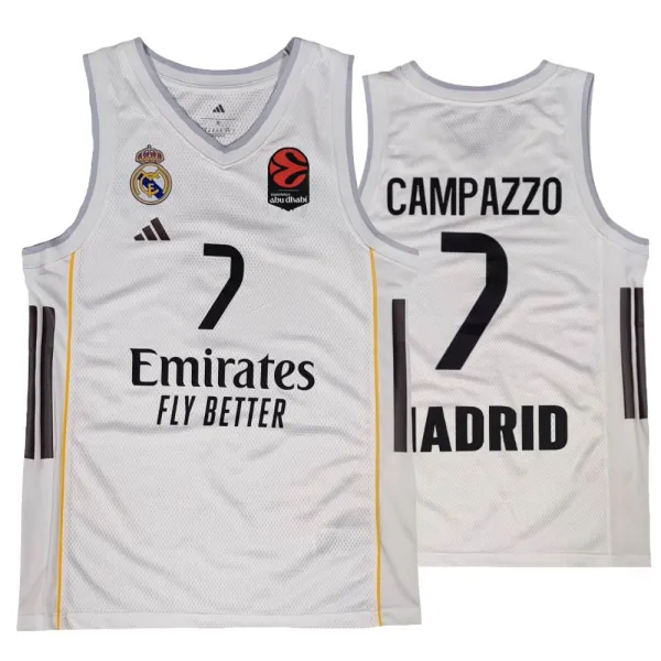 Camiseta Facundo Campazzo Real Madrid Emirates blanca junior