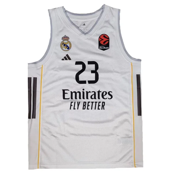 Camiseta Sergio Llull Real Madrid Emirates blanca Junior frontal