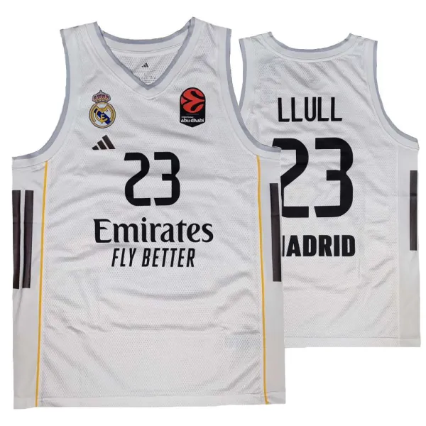 Camiseta Sergio Llull Real Madrid junior Emirates blanca