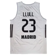 Camiseta Sergio Llull Real Madrid Emirates blanca Junior espalda