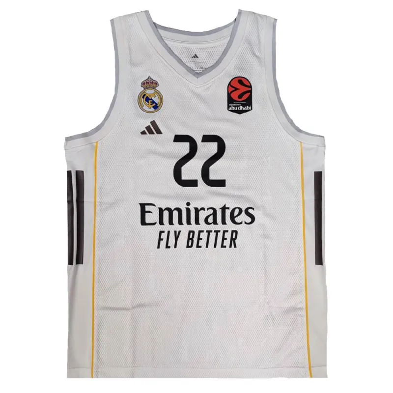 Camiseta Edy Tavares Real Madrid Baloncesto Primera Equipación Adidas 2025-26 blanca