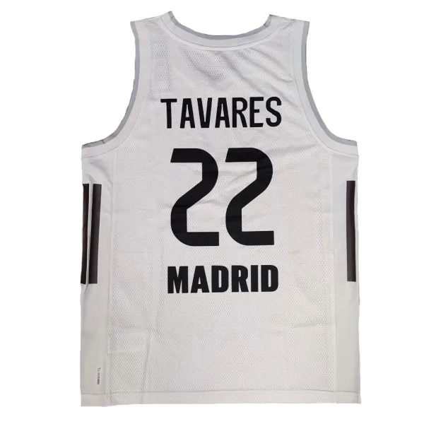 Camiseta Edy Tavares Real Madrid baloncesto Junior Adidas 2025-26 blanca