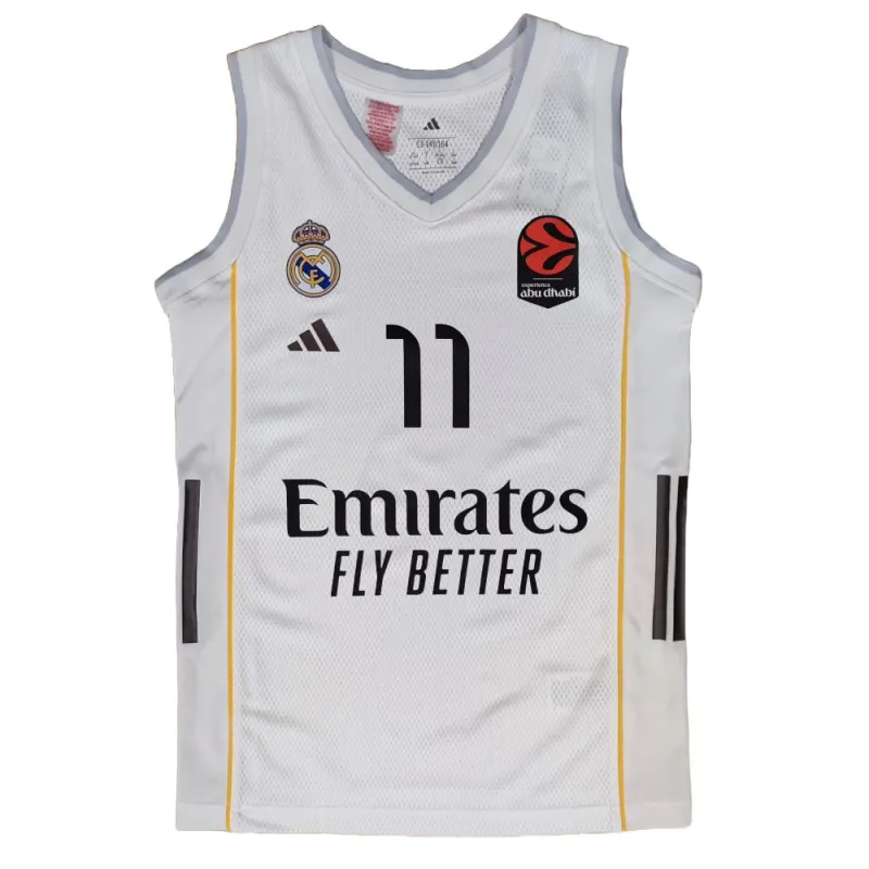Camiseta Mario Hezonja Real Madrid Baloncesto Primera Equipación Adidas 2025-26 blanca