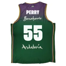 Camiseta baloncesto Kendrick Perry del Unicaja Malaga 2026 vista trasera