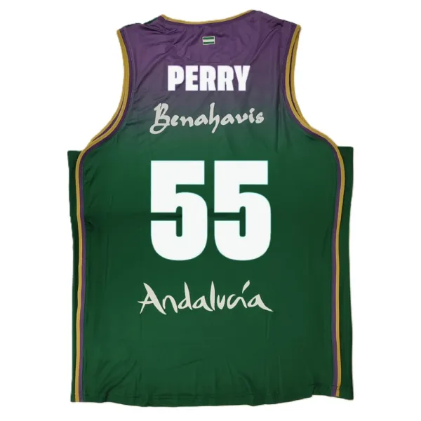 Camiseta baloncesto Kendrick Perry del Unicaja Malaga 2026 vista trasera