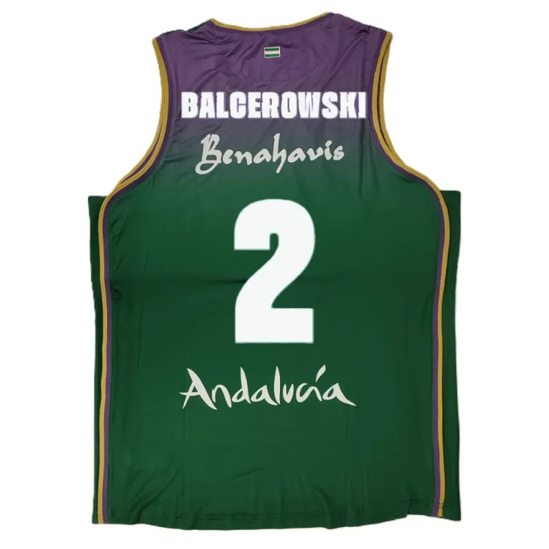 Camiseta Olek Balcerowski Unicaja Málaga verde Liga Endesa 2025-26 Joma