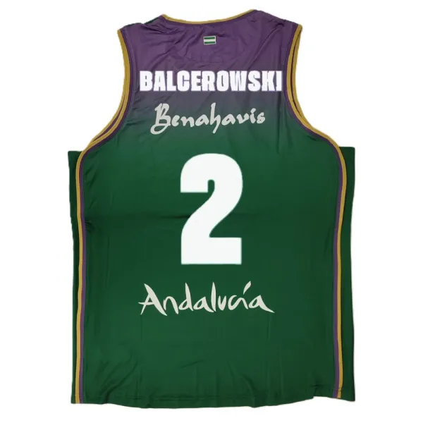 Camiseta Olek Balcerowski Unicaja Málaga verde Liga Endesa 2025-26 Joma