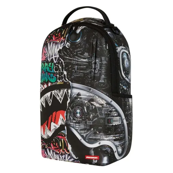 Sprayground Split Cybershark - mochila de moda lateral 2