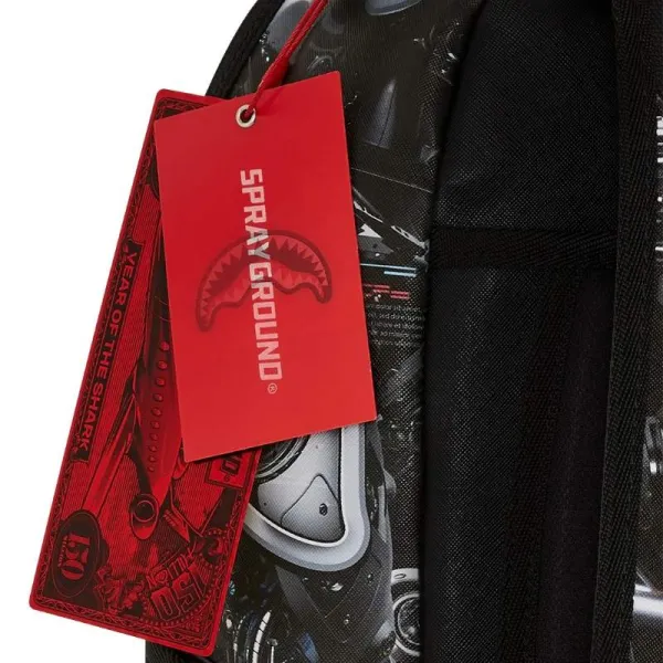 Sprayground Split Cybershark - mochila de moda etiquetas
