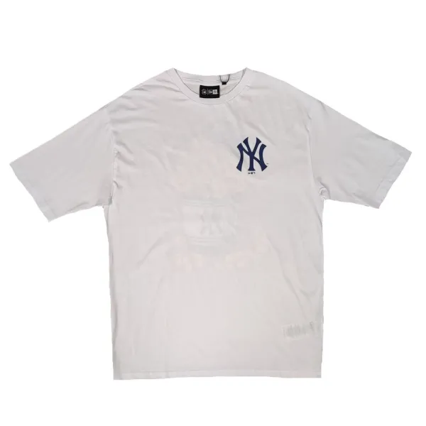 Camiseta MLB Yankees food graphic Oversized Blanca ,vista frontal