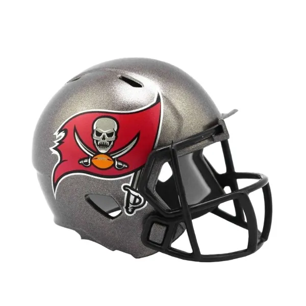 Mini casco Ridell NFL de los Tampa Buccaners detalle Mini casco Ridell NFL de los Tampa Buccaners detalle