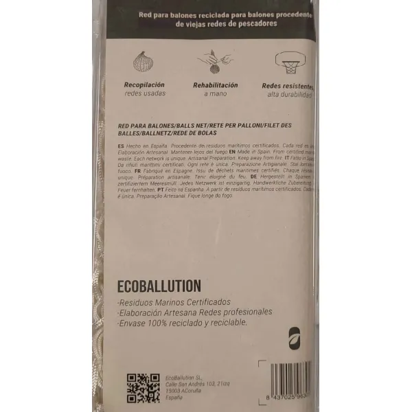 Bolsa de red para balones de baloncesto ECONET detalle