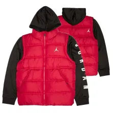 Chaqueta Junior con capucha Jordan Fer Puffer en rojo y negro