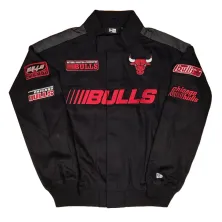 Chaqueta Chicago Bulls NBA Motorsport New Era de algodón, frontal Chaqueta Chicago Bulls NBA Motorsport New Era de algodón, frontal