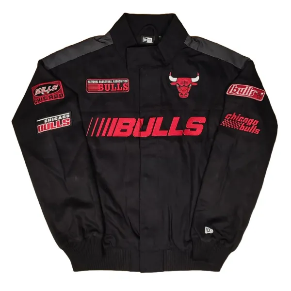 Chaqueta Chicago Bulls NBA Motorsport New Era de algodón, frontal Chaqueta Chicago Bulls NBA Motorsport New Era de algodón, frontal