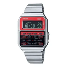 Reloj Clasico metalico unisex Casio CA-500WE rojo