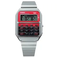 Reloj Clasico metalico unisex Casio CA-500WE rojo frontal Reloj Clasico metalico unisex Casio CA-500WE rojo frontal