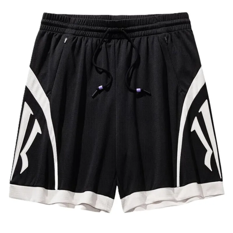 Short baloncesto Anta Kai Knit Game en negro, principal
