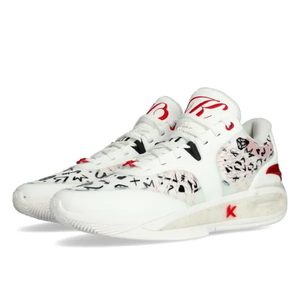 Zapatillas de baloncesto Anta KT10 Valentine en blanco, frontal