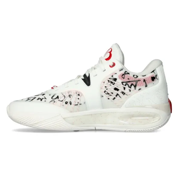 Zapatillas de baloncesto Anta KT10 Valentine en blanco, lateral