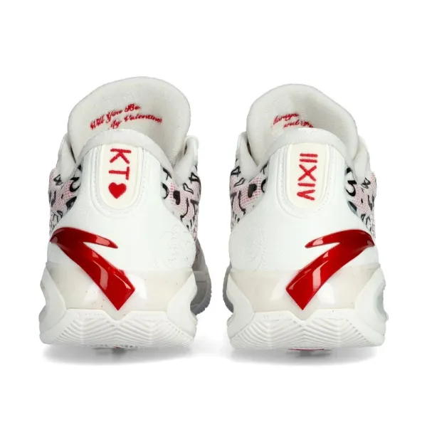 Zapatillas de baloncesto Anta KT10 Valentine en blanco, talón