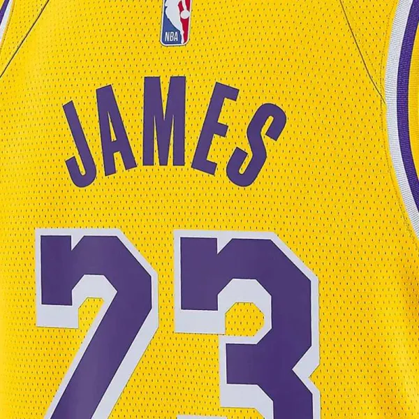 Camiseta baloncesto Lakers, Lebron James Icon Edition Swingman amarilla, dorsal