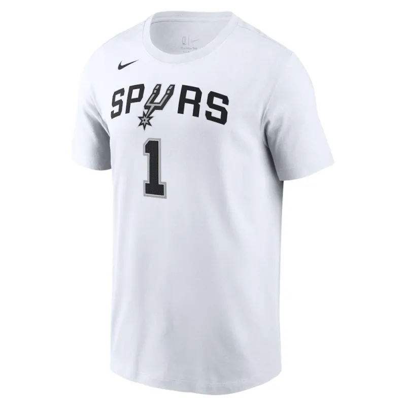 Camiseta NBA Name and Number Wembanyama San Antonio Spurs blanca
