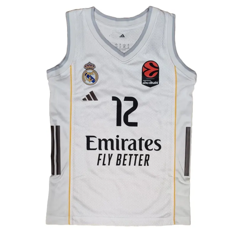 Camiseta Theo Maledon Real Madrid Baloncesto Primera Equipación Adidas 2025-26 blanca