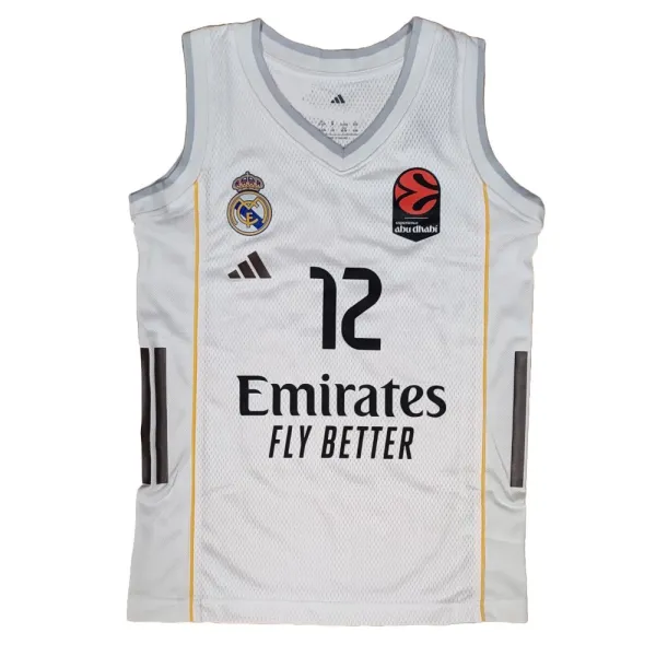 Camiseta Theo Maledon Real Madrid Baloncesto Primera Equipación Adidas 2025-26 blanca