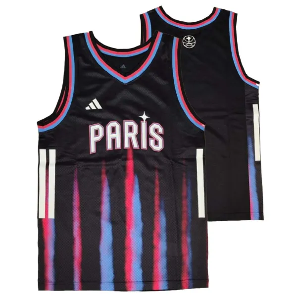 Camiseta Paris Basketball Adidas oficial de baloncesto, foto doble Camiseta Paris Basketball Adidas oficial de baloncesto, foto doble