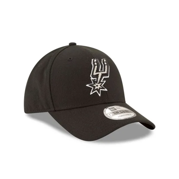 Gorra curva Spurs 9FORTY New Era negra lateral