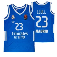 Camiseta baloncesto Sergio Llull azul retro Euroliga Real Madrid Junior