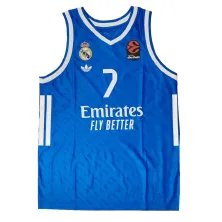 Camiseta baloncesto Campazzo azul retro Euroliga Real Madrid Junior, vista frontal