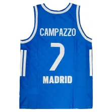 Camiseta baloncesto Campazzo azul retro Euroliga Real Madrid Junior, vista trasera