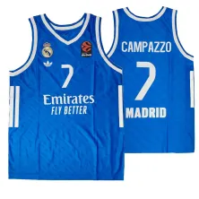 Camiseta baloncesto Campazzo azul retro Euroliga Real Madrid Junior