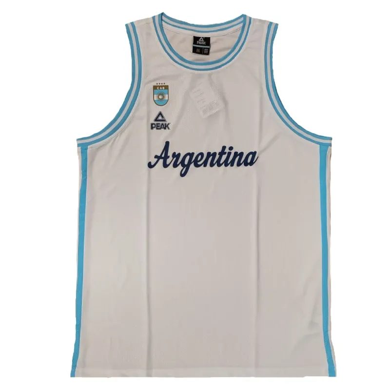 Camiseta Argentina baloncesto - Peak blanca