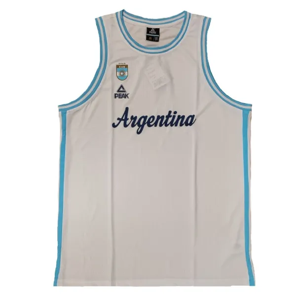 Camiseta Argentina baloncesto - Peak blanca
