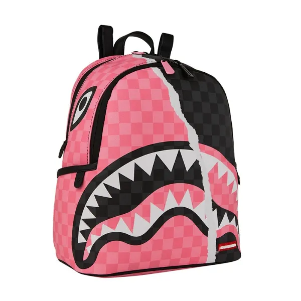 Sprayground Pink & Black Tear Sip Savage lateral Sprayground Pink & Black Tear Sip Savage lateral
