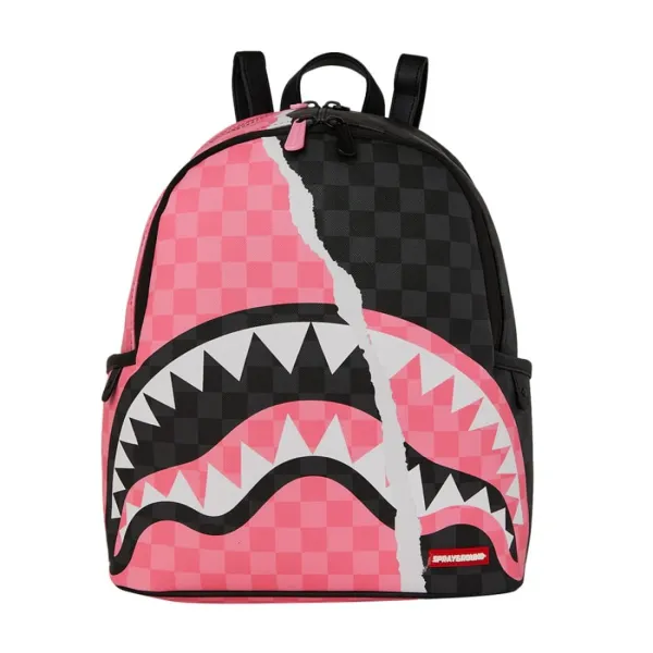 Sprayground Pink & Black Tear Sip Savage frontal Sprayground Pink & Black Tear Sip Savage frontal