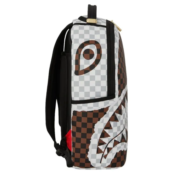 Mochila Sprayground Cream and Brown Tear de lado