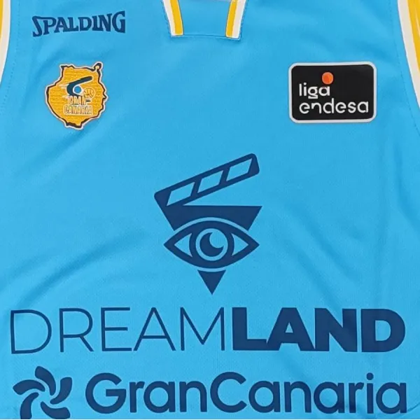 Camiseta Gran Canaria ACB 2026 azul detalle Camiseta Gran Canaria ACB 2026 azul detalle