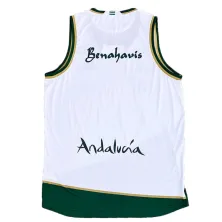 Camiseta Unicaja Malaga blanca Liga Endesa parte trasera Camiseta Unicaja Malaga blanca Liga Endesa parte trasera